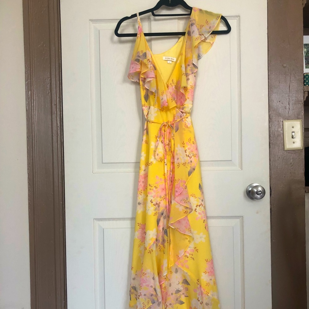 Yumi Kim yellow floral meadow maxi wrap dress - Picture 2 of 12